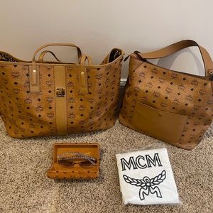 MCM tote, Hobo purse, sunglasses and dust bag.